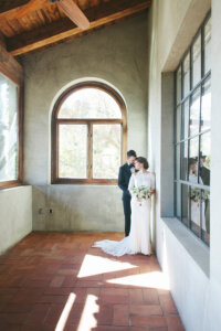 romantic bride and groom portrait at summerour studio