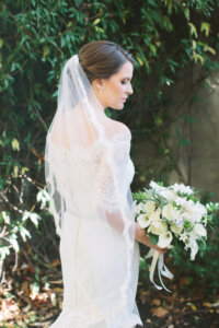 bridal portrait in summerour courtyard