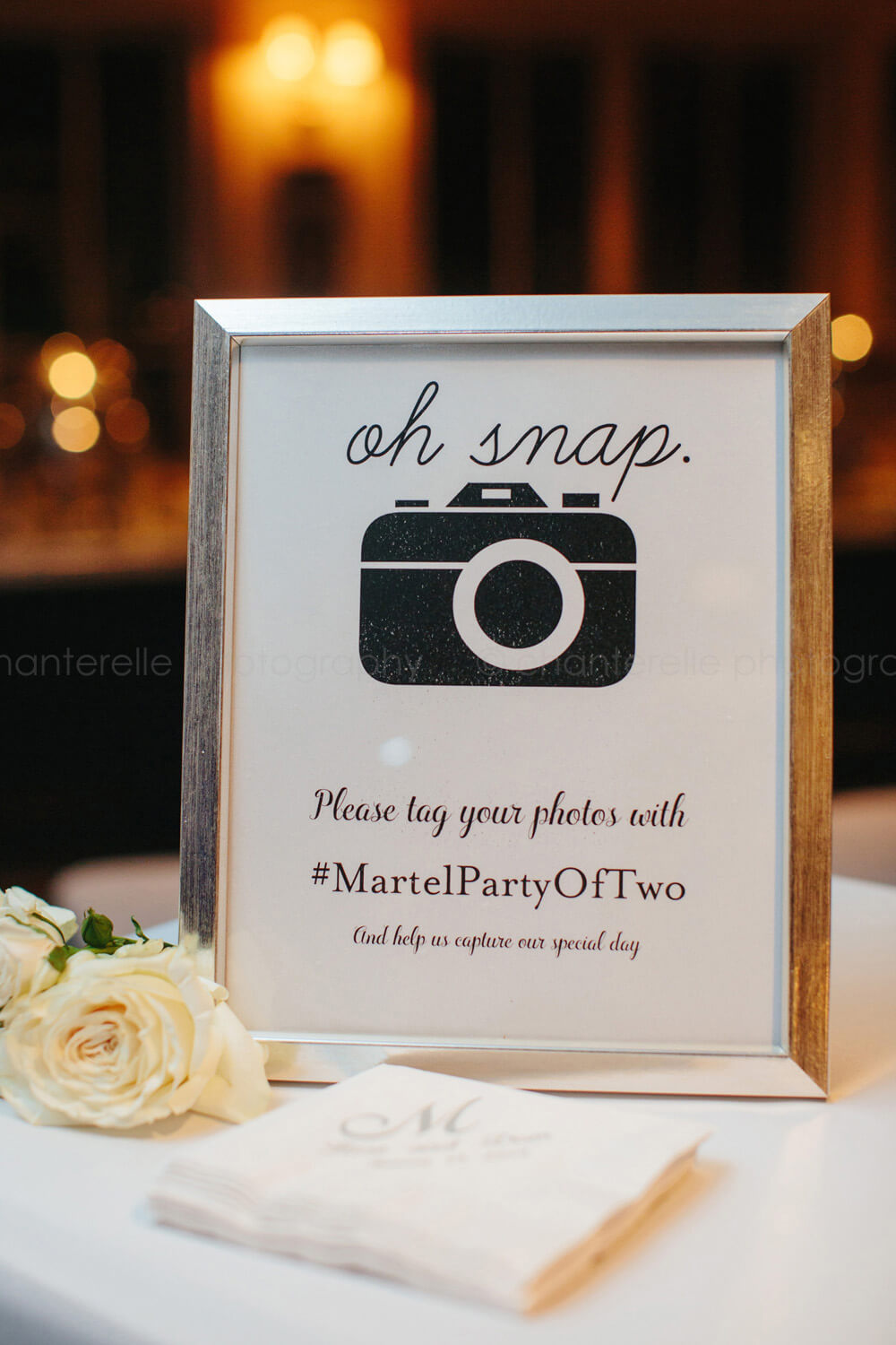 framed wedding hashtag