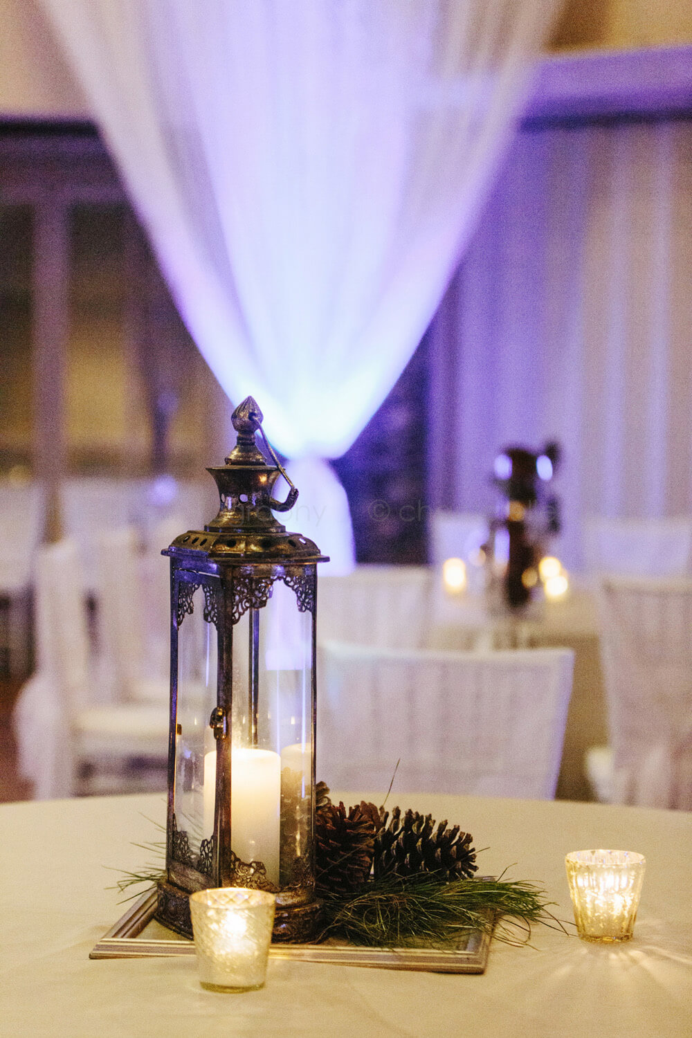 lantern centerpieces at wedding reception